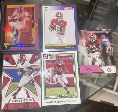 2021 Panini Flux *PINK PRIZM* RC ROOKIE CARD DeVonta Smith Crimson Tide 5x Lot - Image 1 of 2
