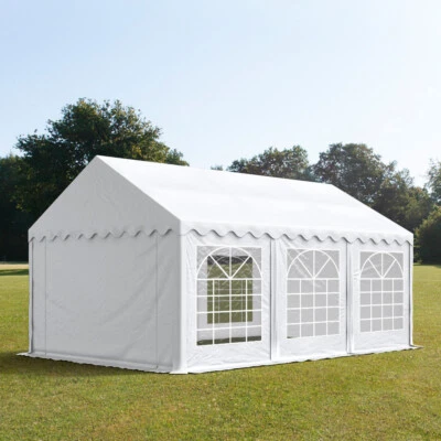 Feuersicheres Partyzelt 4x6m Festzelt Zelt Pavillon wasserdicht PVC weiß NEU - Bild 1 von 4