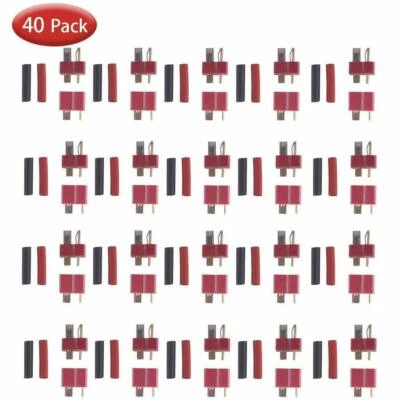 40PCS Ultra T-Plug Connectors Deans Style + Shrink Tubing for RC LiPo Battery - Image 1 of 4