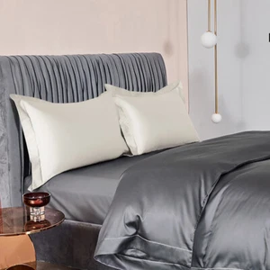 Organic Cotton Sateen Pillow Sham Set of 2 800 TC Premium Quality Pillow Cover - Picture 1 of 19