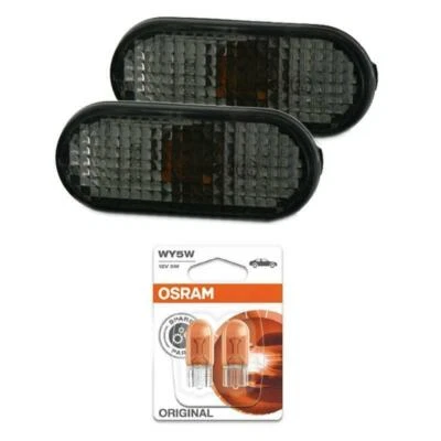 2 Seiten Blinker Schwarz Smoke Osram Birnen für VW Golf 3 4 III IV Bora Vento - Bild 1 von 4