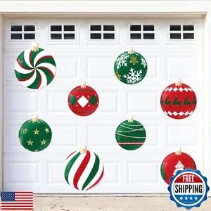 90shine 8PCS Christmas Garage Door Decorations Magnets - Xmas Ball Xmas Holid - Picture 1 of 5