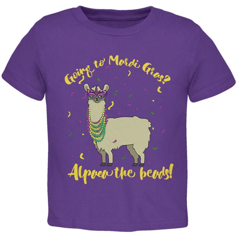 Camiseta Mardi Gras Alpaca Funny Pun Niño Pequeño Foto 1 de 1