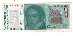 ARGENTINA REPLACEMENT NOTE 1 AUSTRAL Seris A prefix R P#323bR - B#2810 - Picture 1 of 2