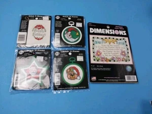 5 Needlemagic Cross Stitch 'N Frame Christmas Ornament Kits  - Picture 1 of 6