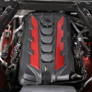 Cubierta de motor de aleación roja lados tira de ajuste placa se adapta a Corvette C8 cupé 2020-up - Imagen 1 de 9