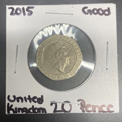 2015 UK Great Britain 20 Pence Good Condition Coin Cover