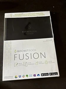 RocketBook Fusion Notebook Black Write Scan Share Reusable with Pen - Picture 1 of 2