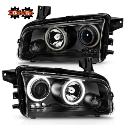 06-10 Dodge Charger Faros Proyector Negro Carcasa Faros Repuesto Foto 1 de 4