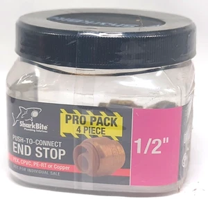 SharkBite 1/2 Zoll Pro Pack 4 Stück Push-to-Connect Endanschlag Pex CPVC PE-RT Kupfer - Bild 1 von 5