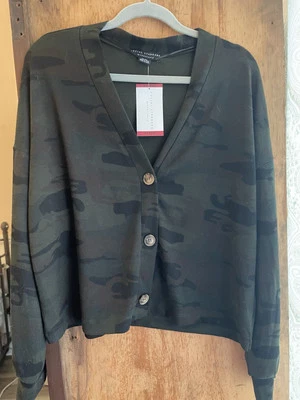 Social Standard by Sanctuary Women's Daytripper Cardigan XL Dark Green Camo NEW - Image 1 of 4
