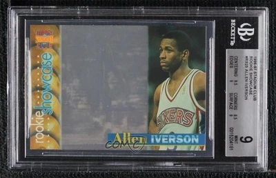 1996-97 Topps Stadium Club Rookie Showcase Allen Iverson #RS25 BGS 9 MINT RC HOF - Image 1 of 2