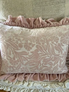 Sweet Bella Notte Primrose Burnout Velvet Boudoir Pillow With Ruffle - Picture 1 of 6