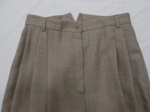 Joan & David Hecho en Italia Italiano 100% Lana Mujer Vestido Beige Pantalones 4 24 Plisados - Imagen 1 de 11