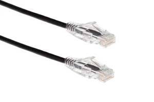 Cat6 Slim Ethernet Patch Cable, Snagless, 7 ft, Black - Picture 1 of 6