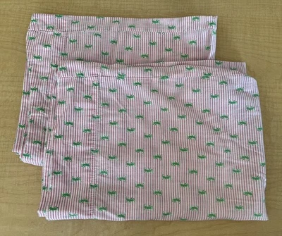 Juego de 2 fundas de almohada vintage Tommy Hilfiger rosa a rayas saltamontes Foto 1 de 4