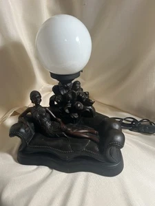 ART Deco Style Table Lamp Woman Reclining On Sofa Sculptural - Picture 1 of 11