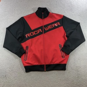 rocawear jacket Men’s L Red Black Spell out Y2K Varsity - Picture 1 of 18