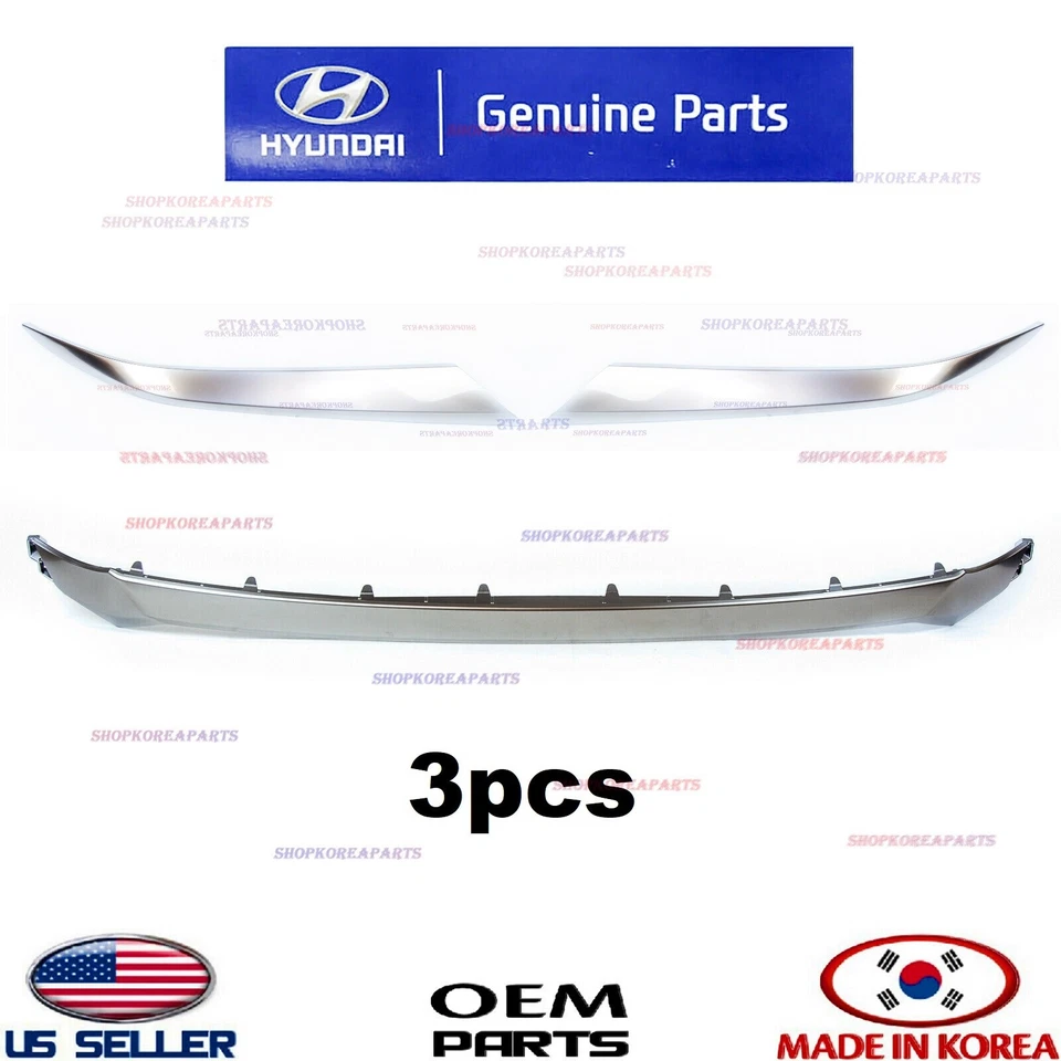 Molduras de rejilla delantera y faros originales OEM ⭐ mate⭐ Santa Fe 2019-2020 Foto 1 de 2