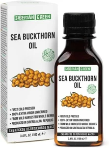 Siberian Sea Buckthorn Oil | 100% Natural Extra Virgin Cold Pressed 100 ML/3.4 - Picture 1 of 6