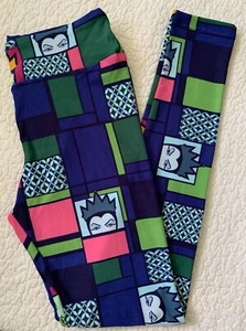Lularoe Leggings OS Disney Snow White Evil Queen Pink Blue Green Color Block - Picture 1 of 2