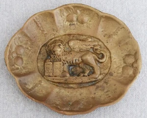 Antique Grand Tour Saint Mark Winged Lion Venice Italy Brass Bronze Trinket Dish - Picture 1 of 6