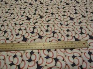 Navy Blue Packed Baseball Cotton Fabric By The Yard - Picture 1 of 1