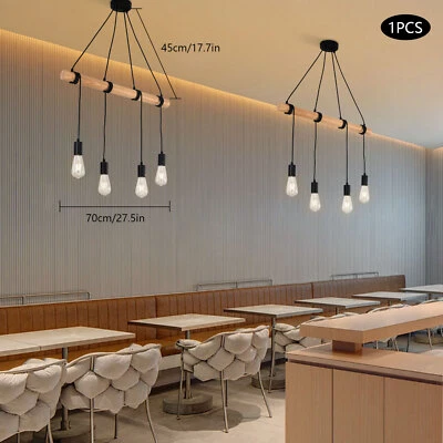 Pendant Lamp Chandelier Modern Farmhouse Fixture Rustic Wood Ceiling Light - Image 1 of 4