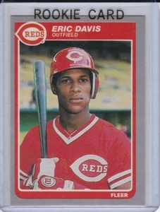 ERIC DAVIS ROOKIE CARD 1985 Fleer VINTAGE BASEBALL RC Cincinnati Reds SHARP! - Picture 1 of 2
