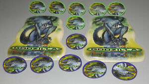 Vintage GODZILLA LOT of Plastic Rings and Pop Top Cake Toppers NEW LONG RETIRED