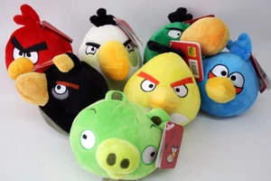 7X ANGRY BIRDS PIG BOMB HAL BLUES CHUCK RED MATILDA 4" PLUSH TOY 2011 NEW ! - Picture 1 of 11
