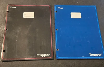 2 Vintage 90s 1996 Mead Trapper Keeper Folders Blue & Black - Image 1 of 4