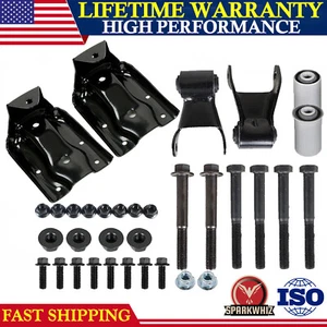 Rear Leaf Spring Hanger Bracket & Shackle Kit For Chevy Silverado GMC Sierra US - Picture 1 of 10