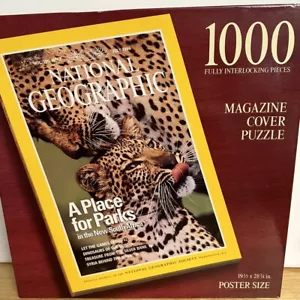 NEW National Geographic 1996 Magazine Cover Puzzle Poster Size Leopards 1000 pcs - Picture 1 of 4