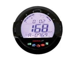 KOSO D64 DL-03SR schwarz Tachometer Drehzahlmesser Benzinanzeige LCD Display 12V - Bild 1 von 4