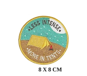 Less Intense More In Tents Cool Nature bestickt Bügelbild Aufnäher Patch Kleidung 889 - Bild 1 von 2