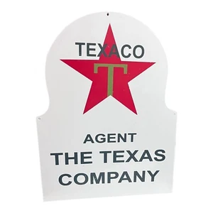 Texaco Agent The Texas Company Gas Oil Porcelain Sign - Picture 1 of 5