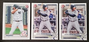 JASSON DOMINGUEZ 3 CARD BOWMAN DRAFT LOT 2020 BD-151 2021 BD-77 YANKEES - Picture 1 of 7