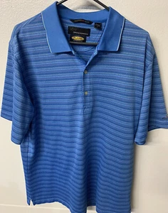 Greg Norman Blue Short Sleeve Polo Shirt L, Pre-Owned - Picture 1 of 7