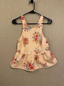 American Eagle Top Women's XS Orange Floral Adjustable Straps - Picture 1 of 12