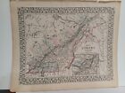 1873 Mitchell's Map Of Quebec counties Authentic Hand-colored Antique Montreal