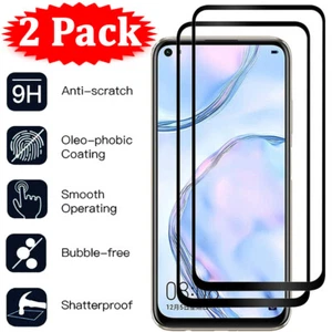 2Pcs FULL COVER Screen Protector For Huawei P40 Pro P30 Lite P20 Tempered Glass - Picture 1 of 12