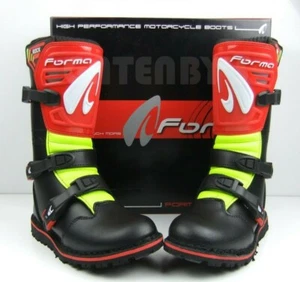 NEW KIDS YOUTH FORMA ROCK LEATHER TRIALS BOOTS OSET BETA 50cc TY80 GASGAS QUAD - Picture 1 of 8