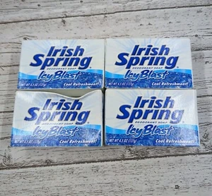 Lot of 4 Vintage Irish Spring Icy Blast Soap Bars New Sealed 4.5oz each - Picture 1 of 7