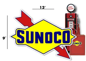(SUNOC-1) 12" SUNOCO GASOLINA GASOLINA BOMBA TANQUE CALCOMANÍA DX - Imagen 1 de 1