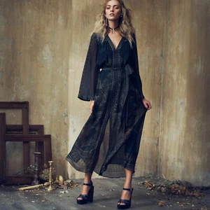 Camilla Dress Size XXL AU 18 / US 14 Cobra King Print Black Silk Panelled Maxi - Picture 1 of 14