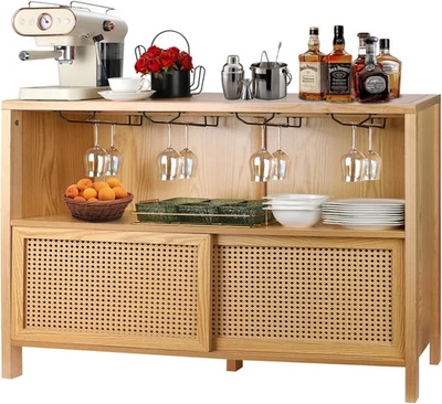 Кофейный бар шкаф для хранения, ликерный шкаф бар домашний бар, винный шкаф, ротанговый бар - Изображение 1 из 4