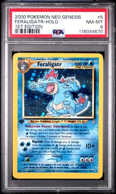 Feraligatr-Holo 1st Edition Pokemon Neo Genesis 1st Edition 5 NM PSA NM-MT 8 - Image 1 of 2