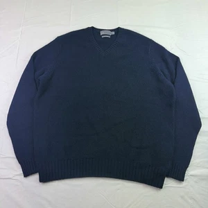 Suéter Pullover Vince 100% Cachemira Tejido Cuello en V Manga Larga Azul Marino Para Hombre Talla 2XL - Imagen 1 de 9