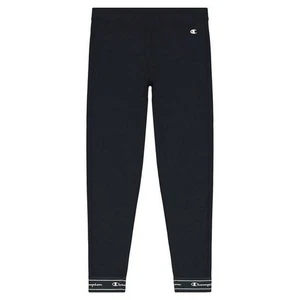 Leggings Sportivo da Donna Champion Crop Logo Tape W Blu scuro - Foto 1 di 3